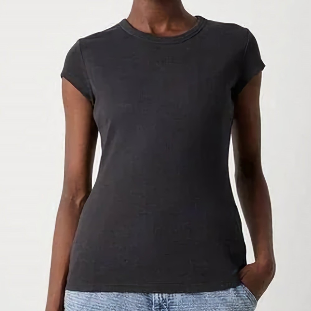 Boss Orange Esima Black Crewneck Logo Short Sleeve Stretch Shirt Womens XL NWT